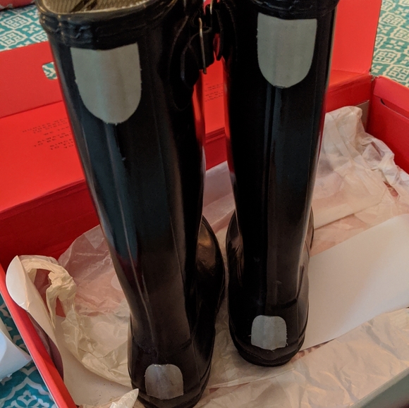 Hunter Shoes - HUNTER BOOTS SIZE 5M/6F BLACK GLOSSY WELLIES BOXED